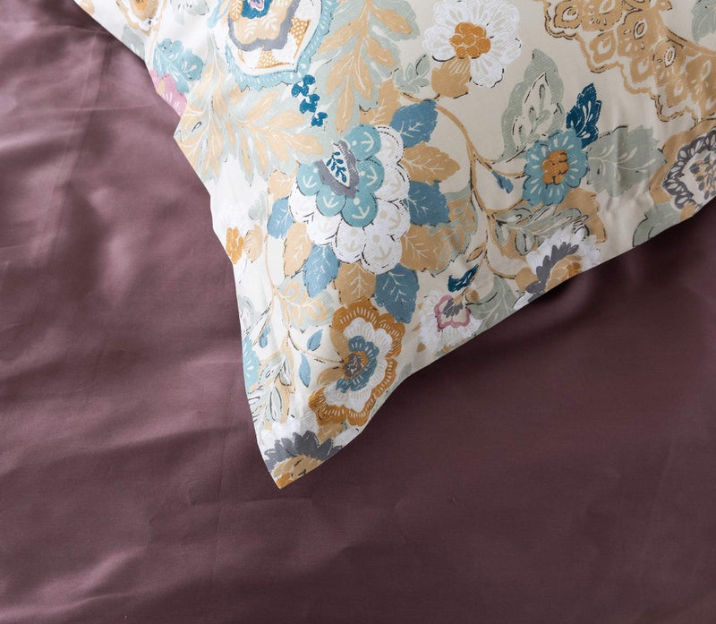 Eikei Damask Medallion Duvet Cover, Luxury Paisley Print Bedding Set, 400 Thread Count Egyptian Cotton (Majorca, King) - Image 5